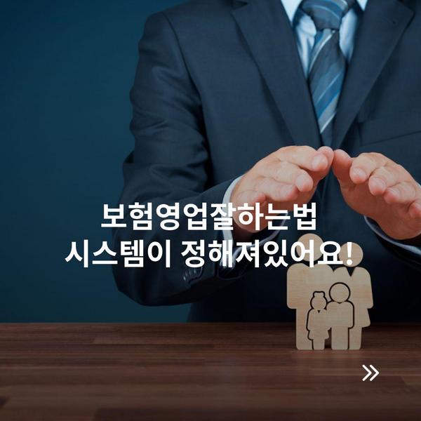 보험영업잘하는법 시스템이 정해져있어요!