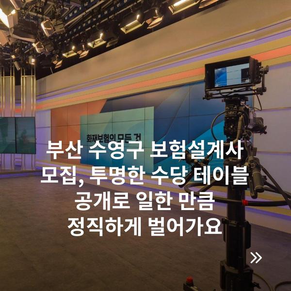 부산 수영구 보험설계사 모집, 투명한 수당 테이블 공개로 일한 만큼 정직하게 벌어가요
