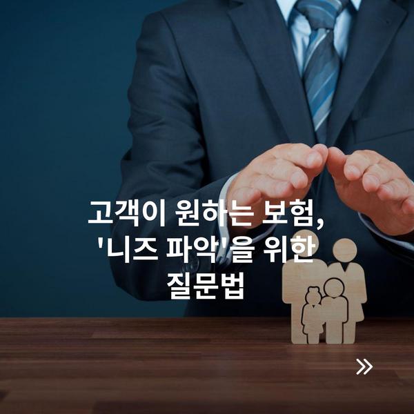 고객이 원하는 보험, '니즈 파악'을 위한 질문법